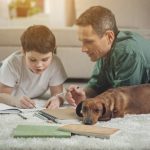 family on carpet